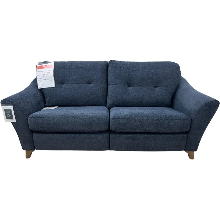 G Plan Hatton 3 Seater Sofa in Girona Midnight Fabric With Walnut Wood – image 2