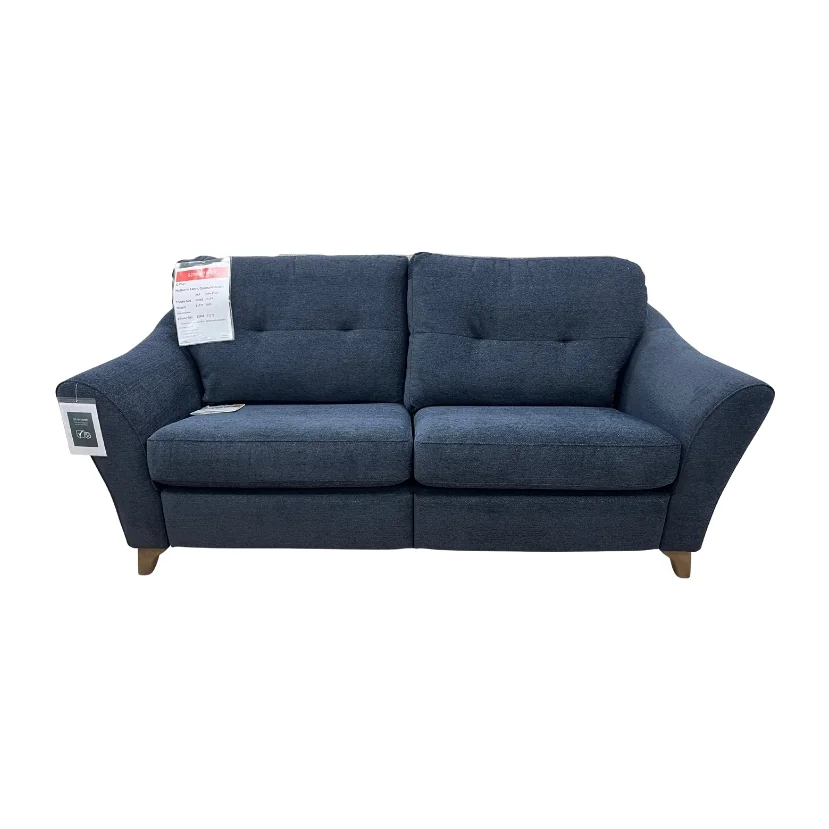 G Plan Hatton 3 Seater Sofa in Girona Midnight Fabric With Walnut Wood – image 1