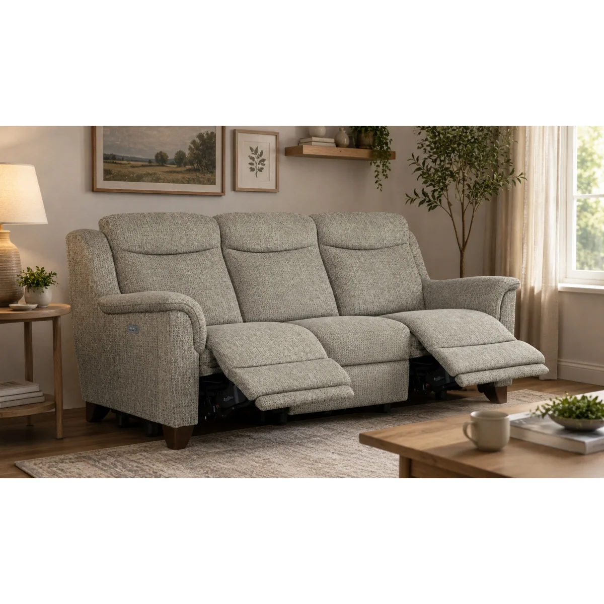 Parker Knoll Manhattan 25 3 Seater Power Recliner Sofa Modular - Fabric Grade C - Double Power - With Heated Seats – image 2