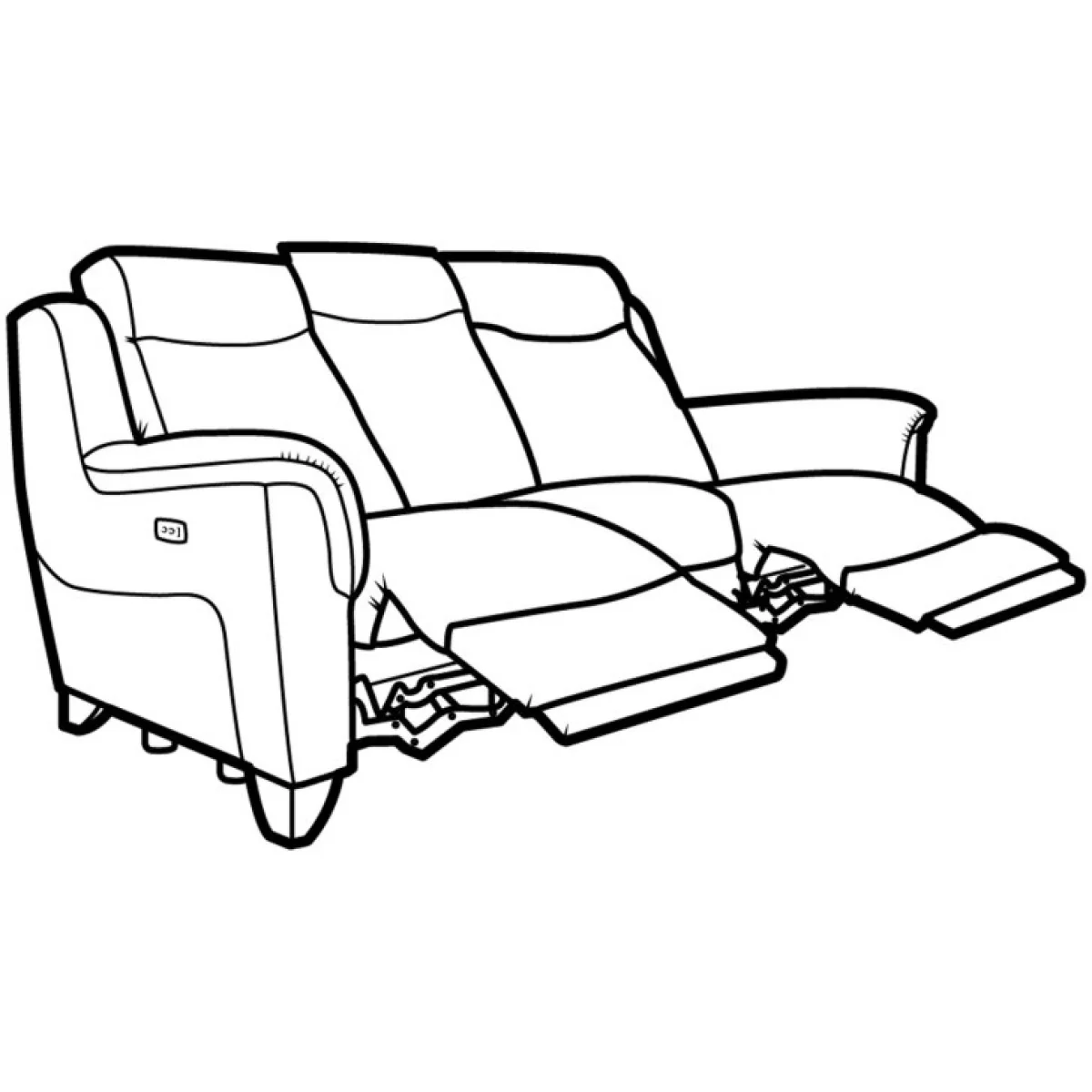 Parker Knoll Manhattan 25 3 Seater Power Recliner Sofa Modular - Fabric Grade C - Double Power - With Heated Seats – image 6