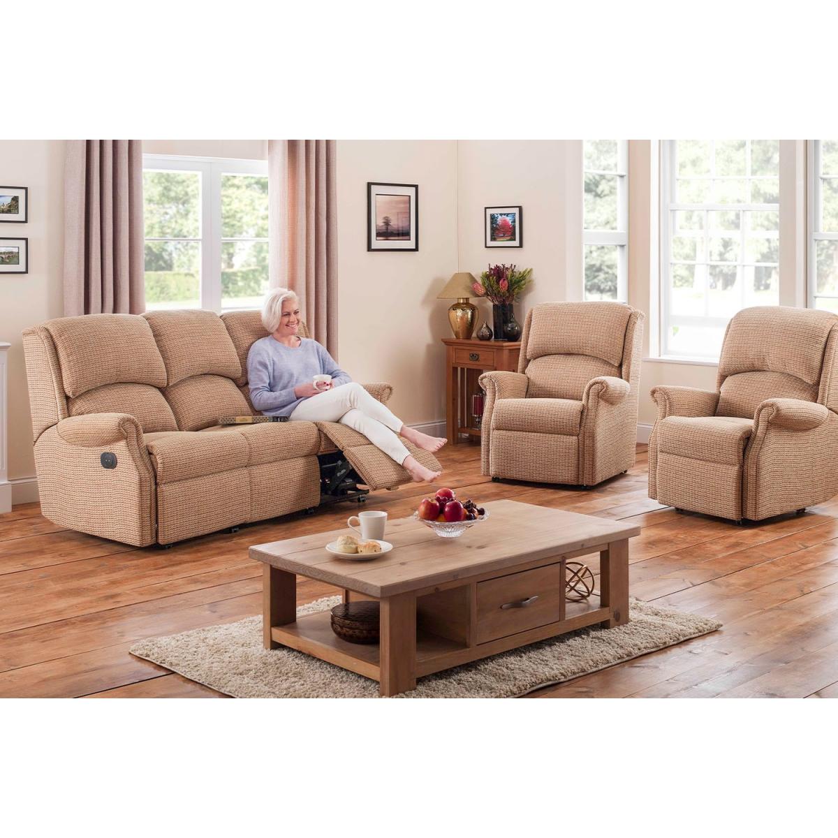 Celebrity Regent 3 Seater Recliner Sofa - Aquaclean Fabric - Single Motor – image 9