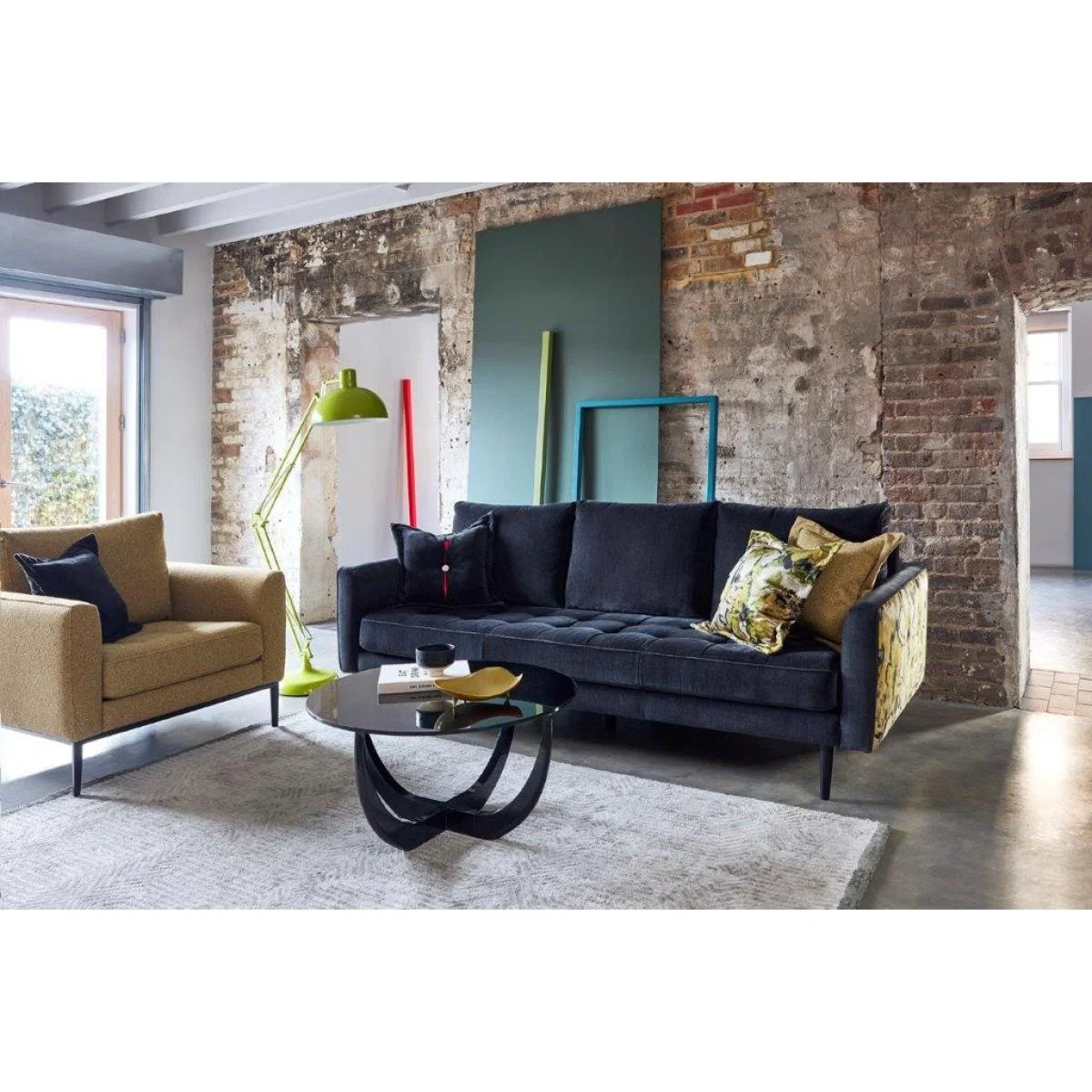 Jay Blades X G Plan Ridley Sofa - Large - Body Accent Fabric - Metal Leg, Leather – image 7