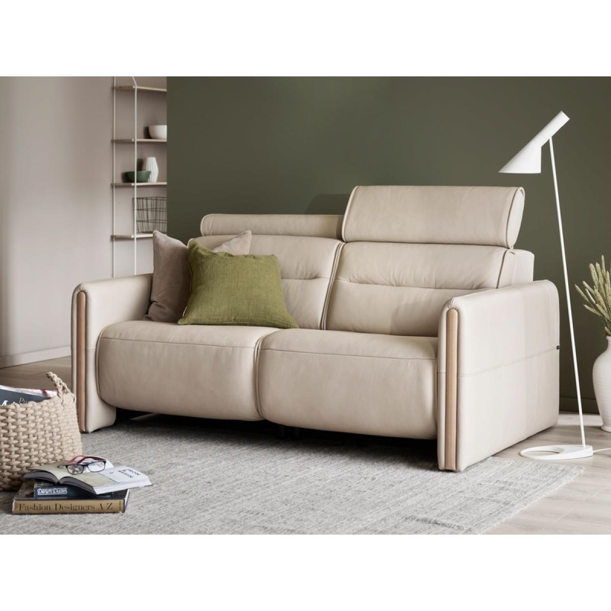 Stressless Emily Power Recliner Sofa With Wood Arms - 3 Seater - Fabric, Steel – image 2