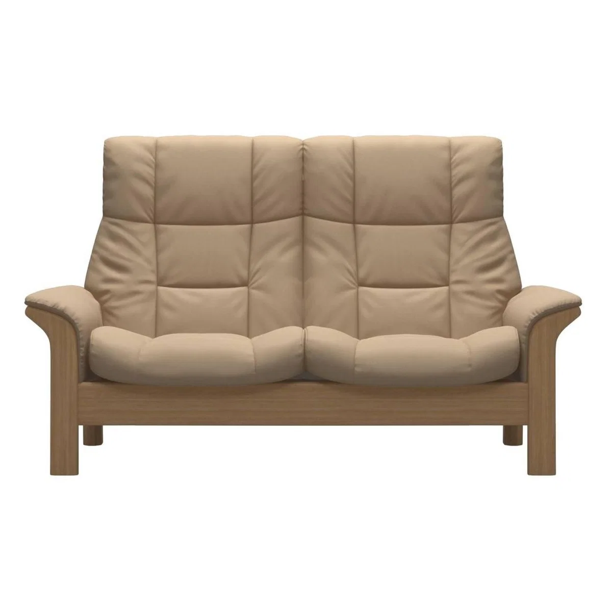 Stressless Quickship Buckingham 2 Seater High Back Sofa Paloma Beige/Oak, 2 Seat – image 2