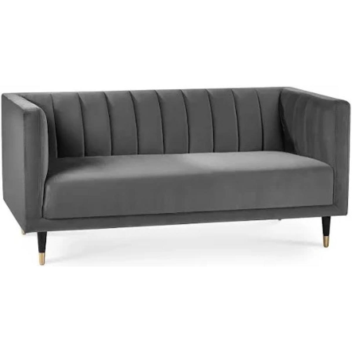 Julian Bowen Salma Scalloped Back 2 Seater - Grey – image 2