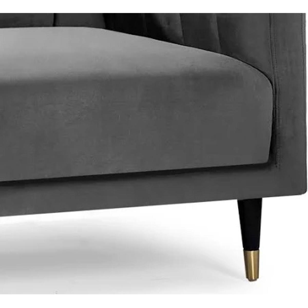 Julian Bowen Salma Scalloped Back 2 Seater - Grey – image 3