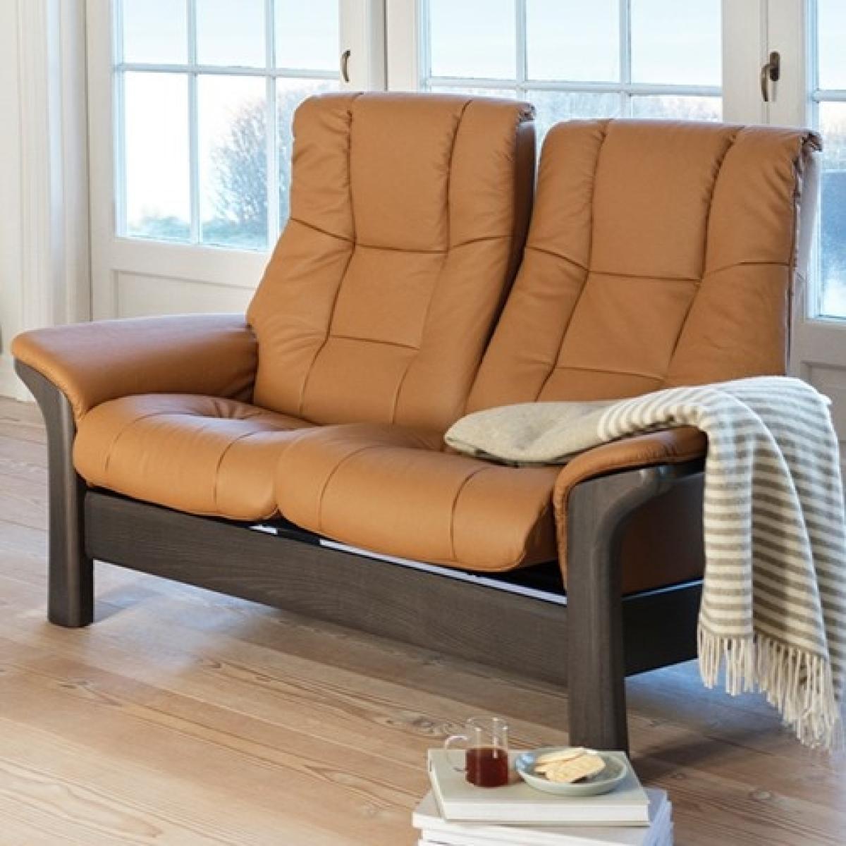 Stressless Windsor High Back 2 Seater Recliner Sofa - Paloma Sand – image 2