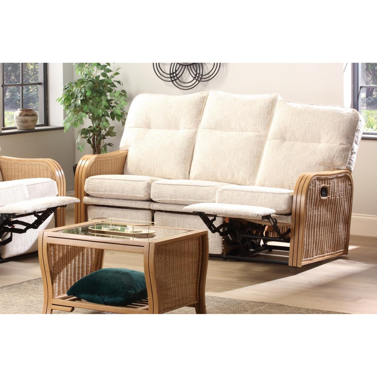 Desser Paris 3 Seater Reclining Sofa and 2 Chairs Sofa - Light Oak - Fabric Grade B In LightOak – image 3