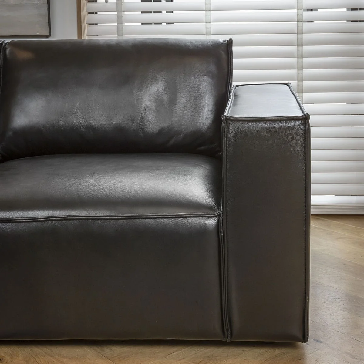 Modern Black Leather 2 Seater and 3 Seater Sofa Settee Couch Set – image 2
