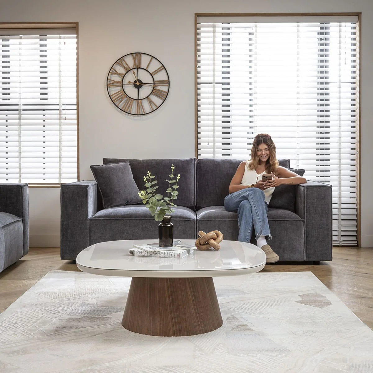 Rupert Small 2 Seater Sofa Grey 220x98cm – image 1