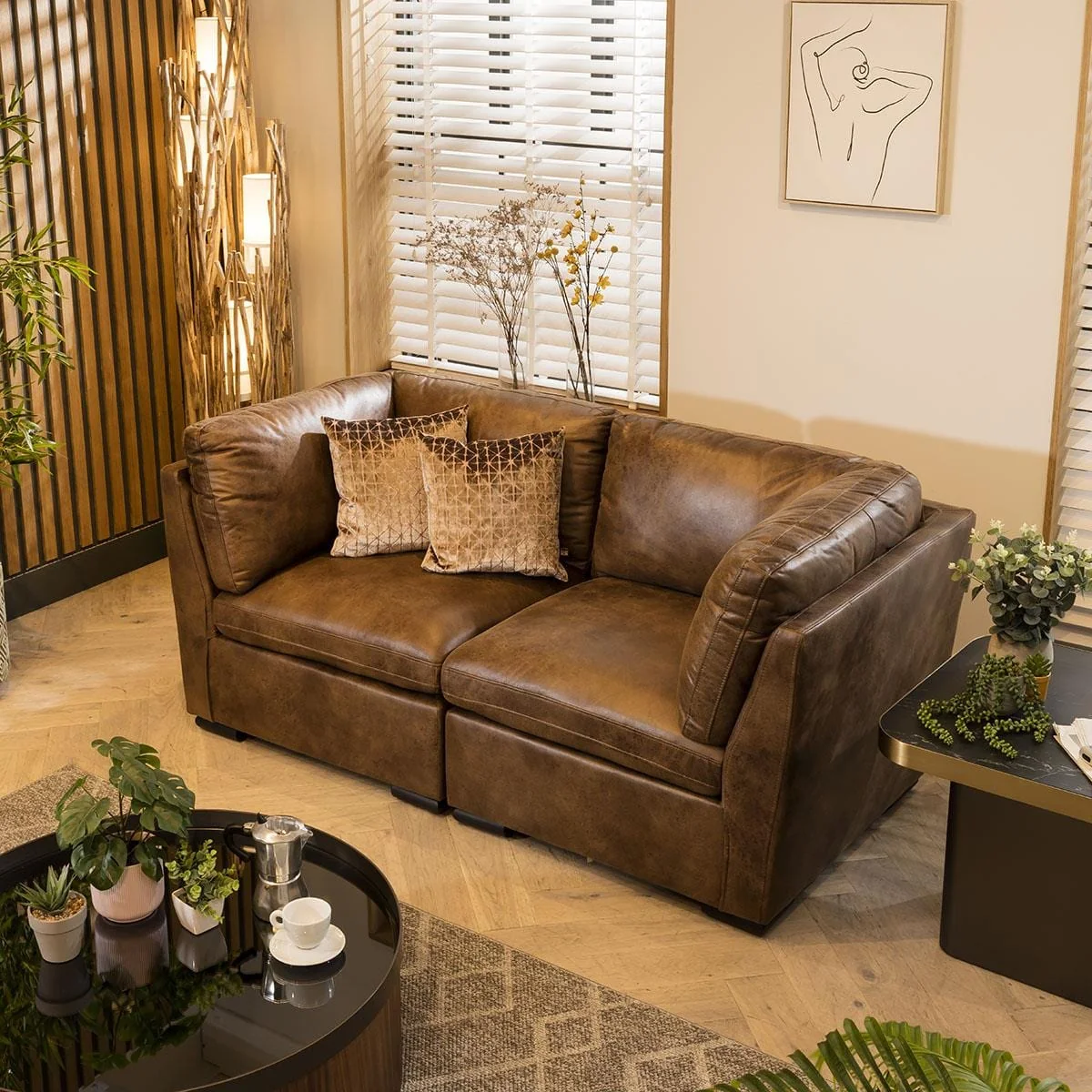 ExDisplay Mikey 2 Seater Sofa Brown 190x95cm 2S – image 3