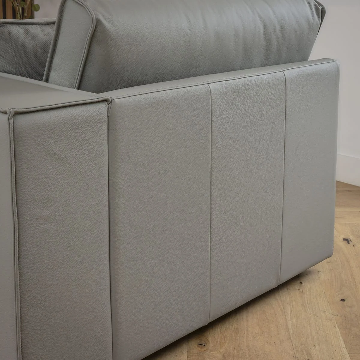 Modern Modular 3 Seater Sofa in Premium Grey Leather 309cm – image 4