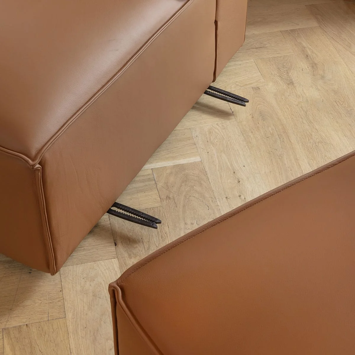Modern Tan Leather Modular U-Shape Sofa Couch 309x196cm – image 6