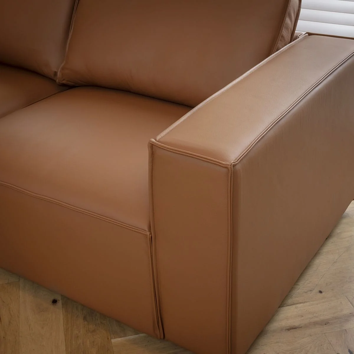 Modern Tan Leather Modular U-Shape Sofa Couch 309x196cm – image 8