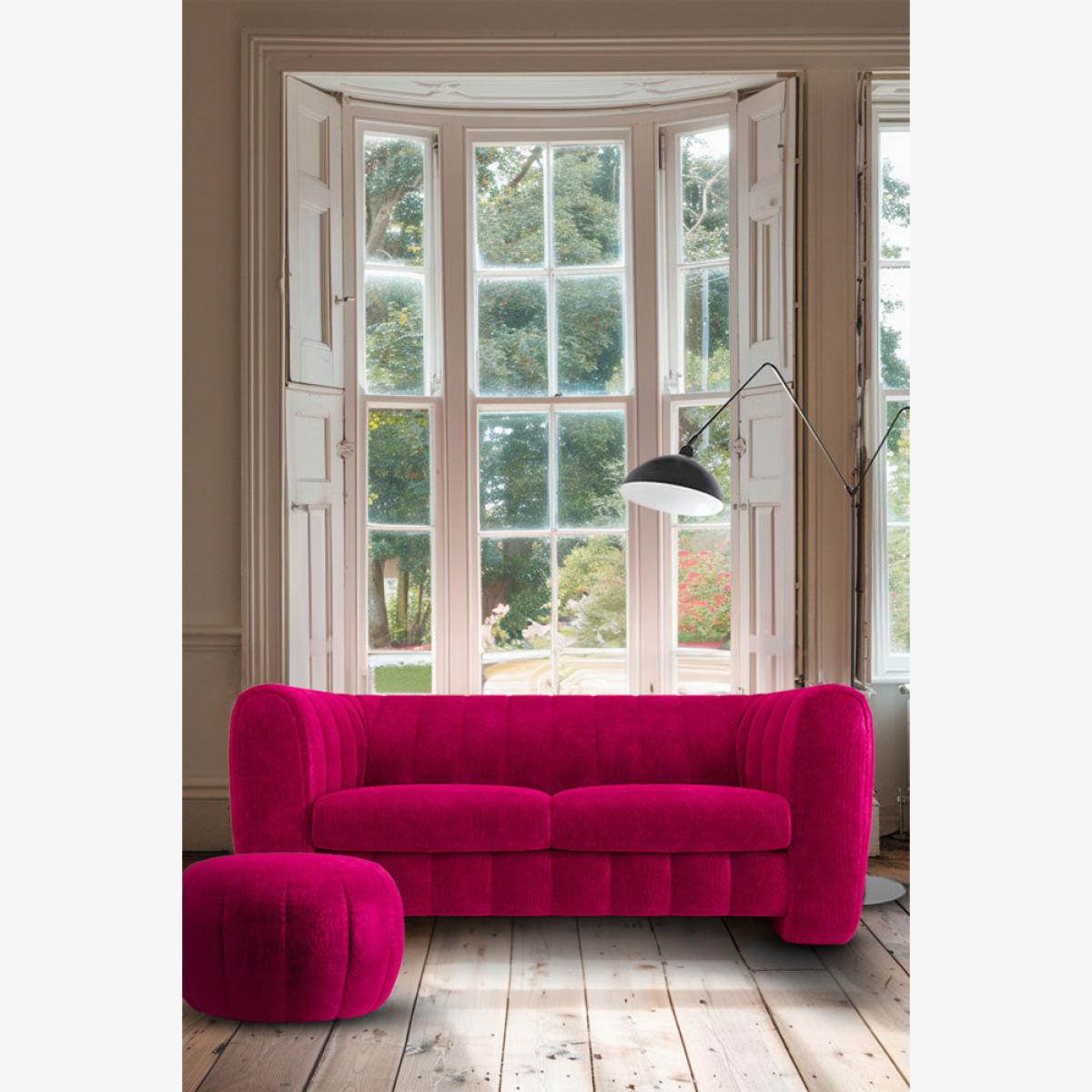 The Bowie Medium Sofa In Luxe Needlecord Velvet Harry's Pink – image 1