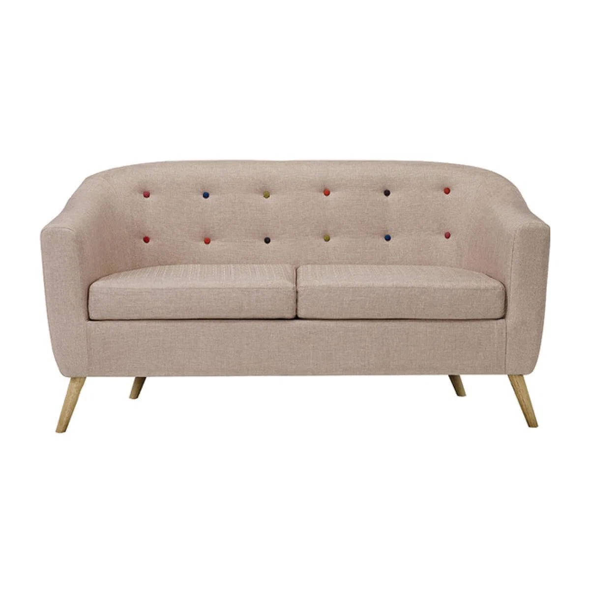 Hudson Sofa With Buttons - Beige