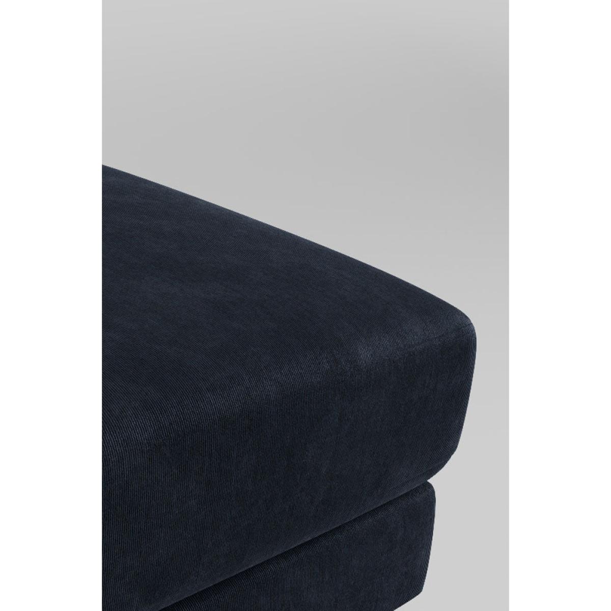 The Grace Foot Stool In Luxe Needlecord Velvet Midnight Navy – image 2