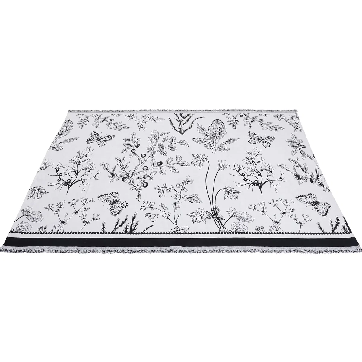 Anti-slip Soft Chenille Couch Cover Sofa Cover - White & Black / 2-Seater Sofa – image 3