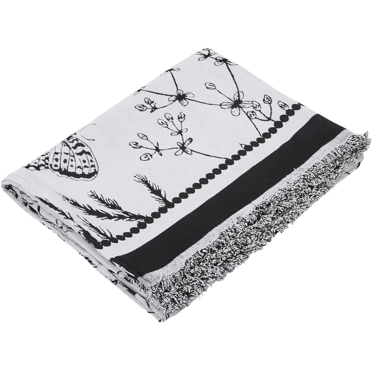 Anti-slip Soft Chenille Couch Cover Sofa Cover - White & Black / 2-Seater Sofa – image 4