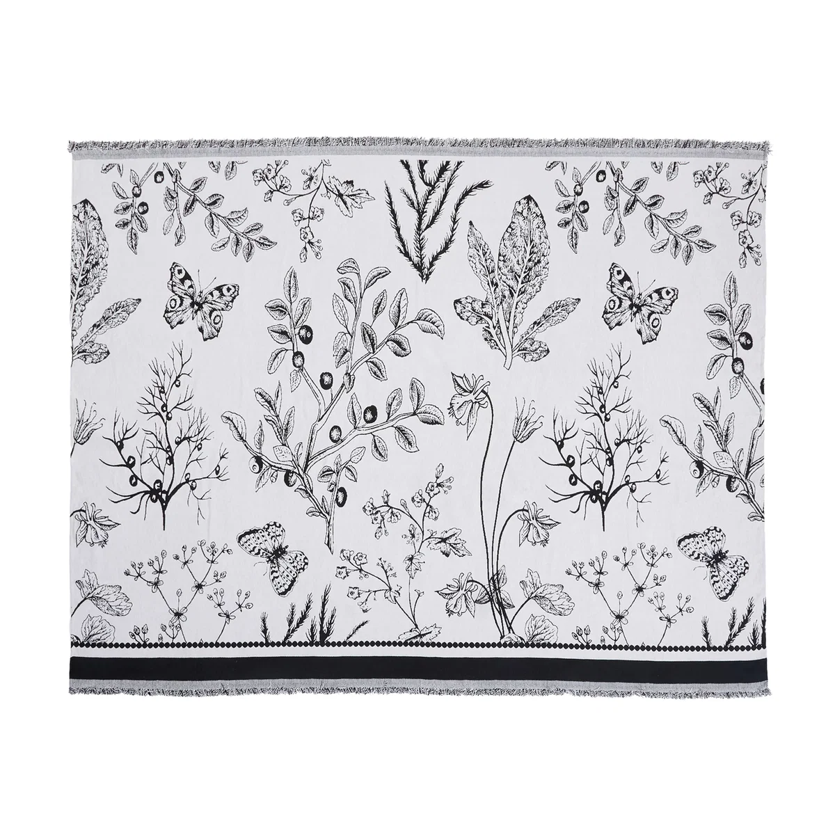 Anti-slip Soft Chenille Couch Cover Sofa Cover - White & Black / 2-Seater Sofa – image 1