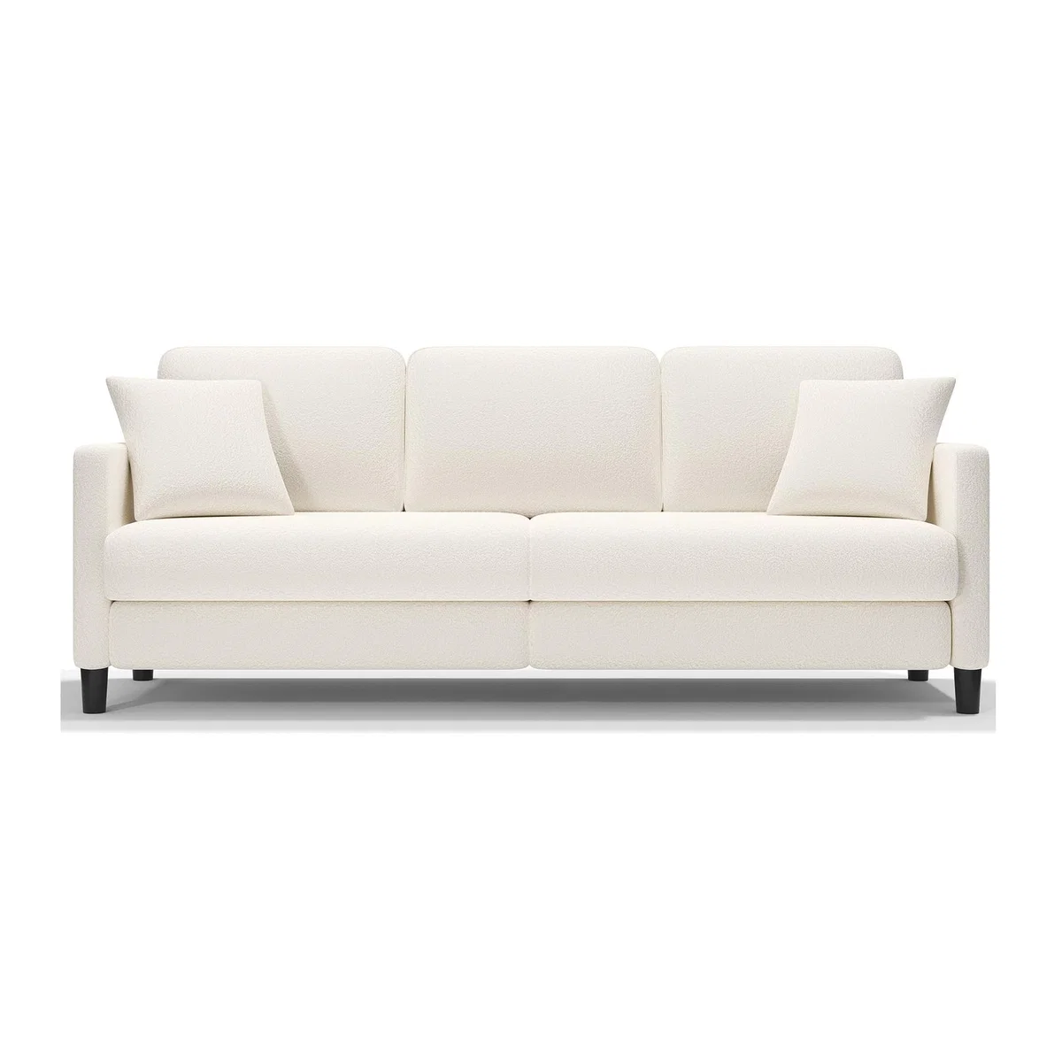 NAMIP Teddy Velvet Three Seater Sofa - Beige
