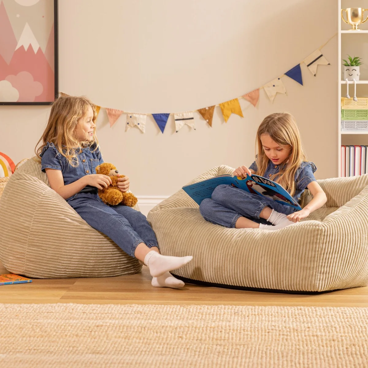 icon Kids Ceclia Sofa and Kids High Rest Jumbo Cord, Stone - Stone – image 2