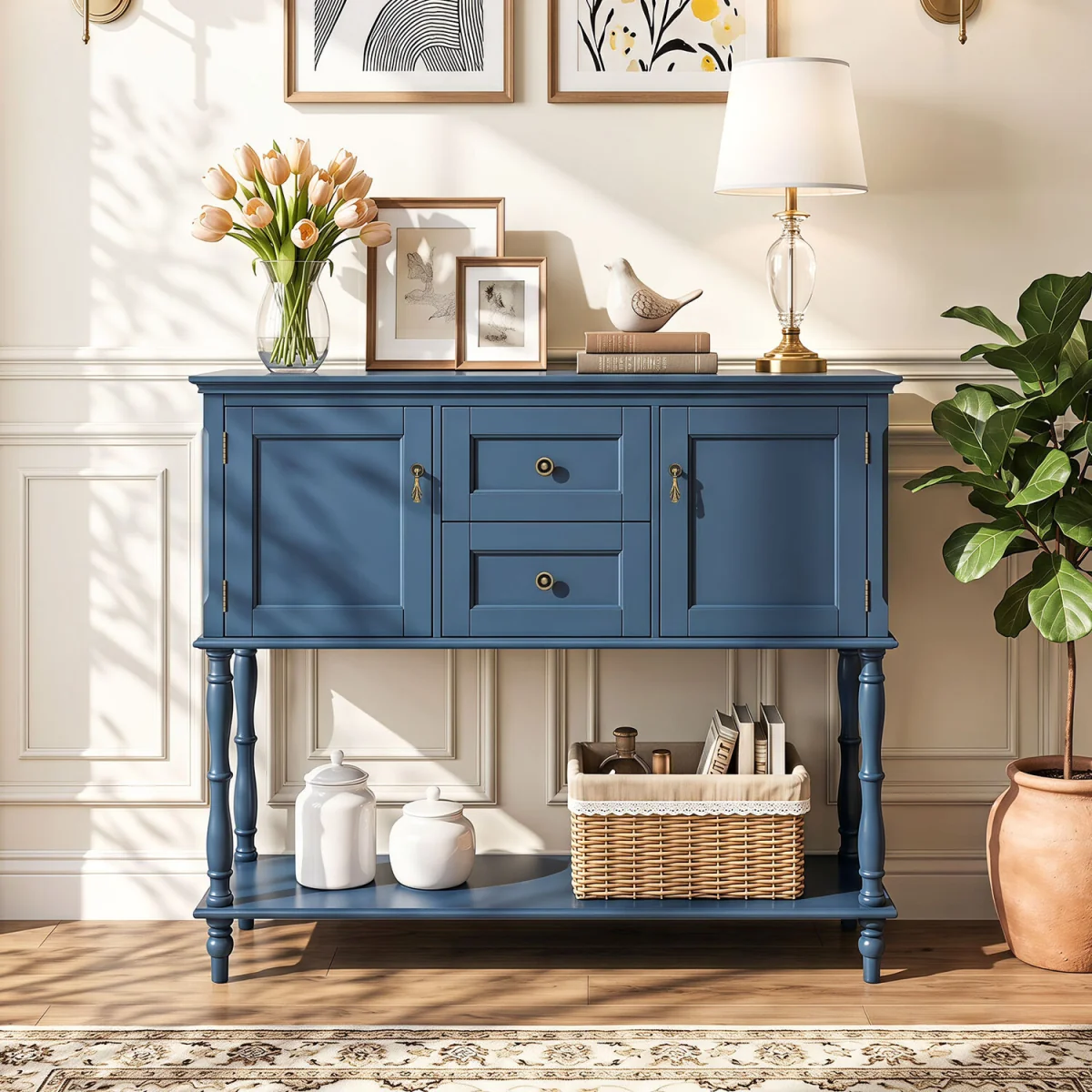 Sofa Stand Behind Couch for Living Room - Blue – image 3