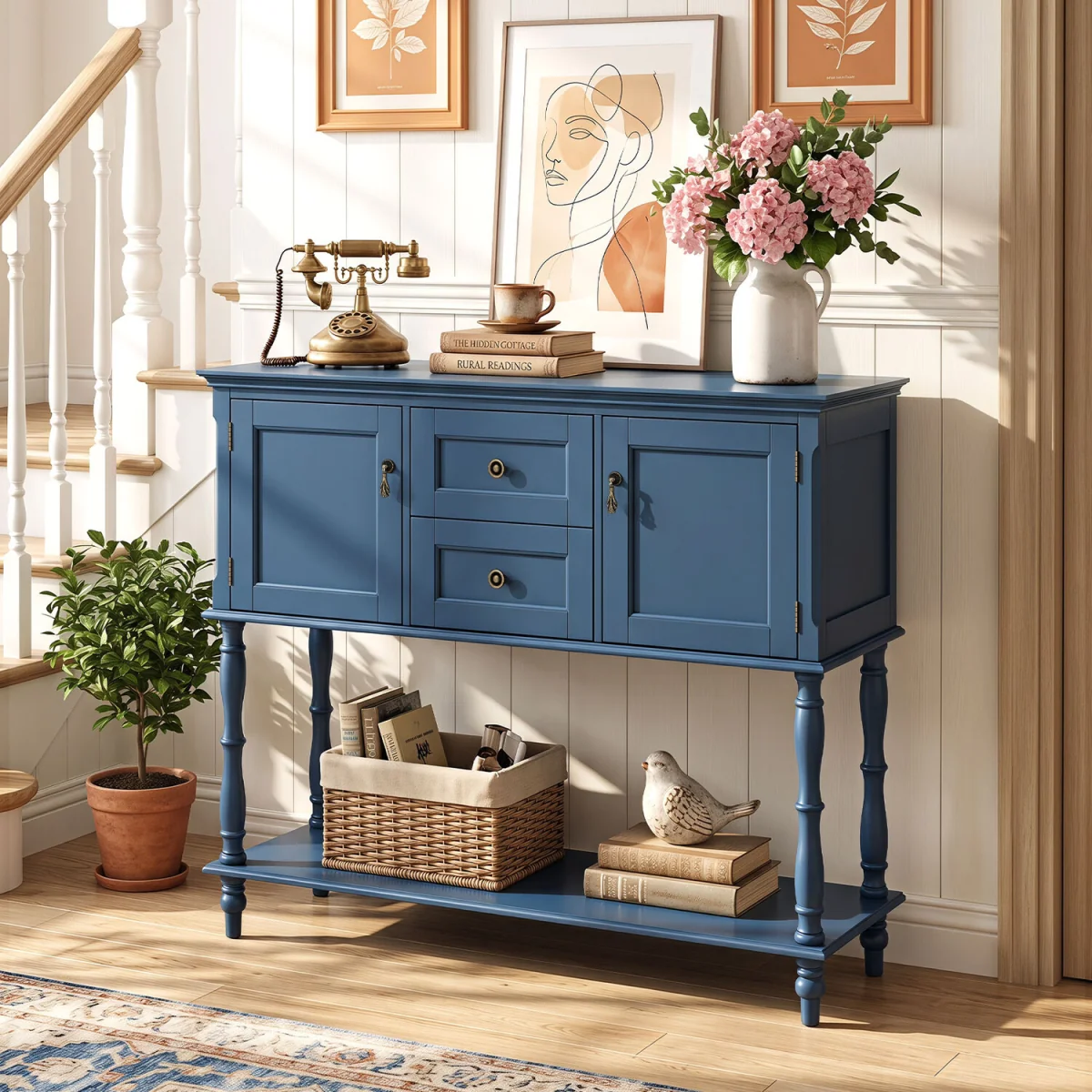 Sofa Stand Behind Couch for Living Room - Blue – image 4