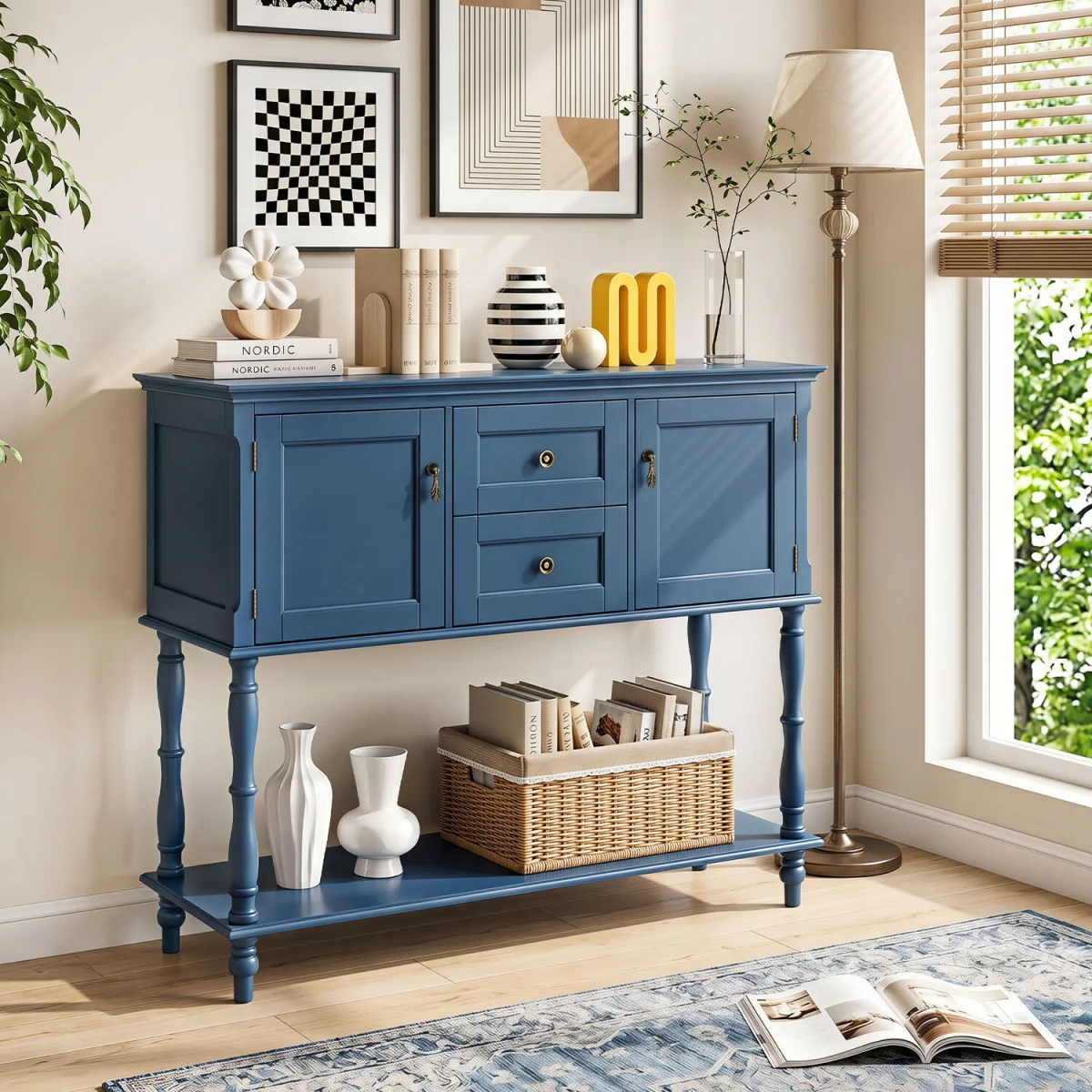 Sofa Stand Behind Couch for Living Room - Blue – image 5