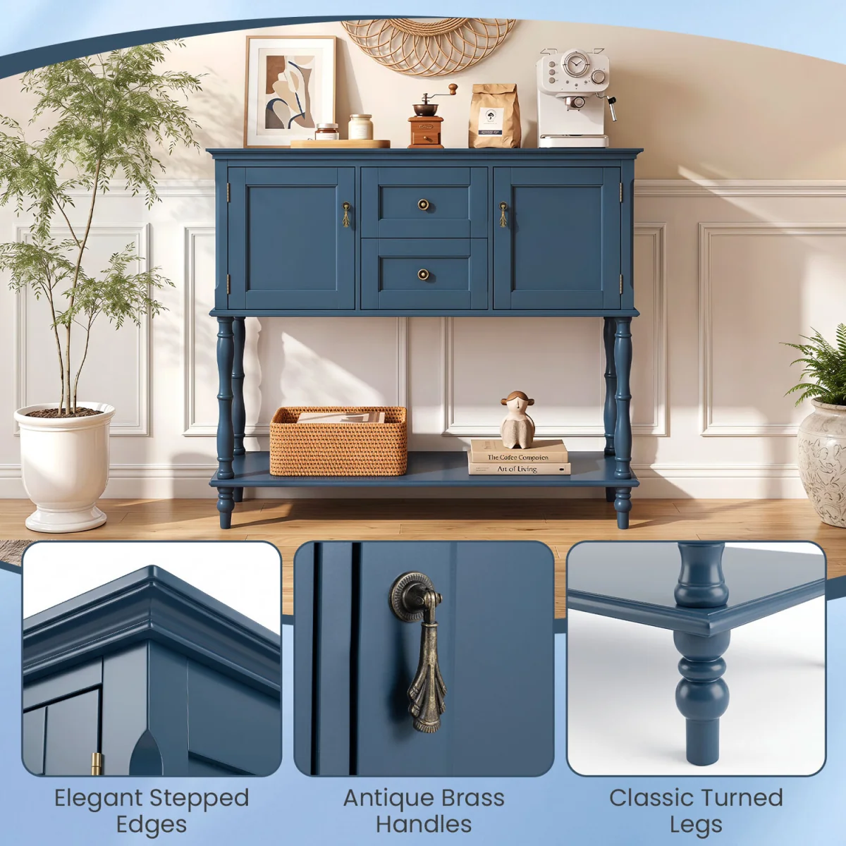 Sofa Stand Behind Couch for Living Room - Blue – image 7