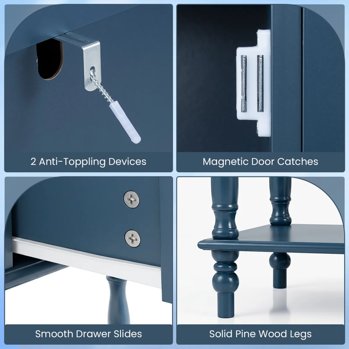 Sofa Stand Behind Couch for Living Room - Blue – image 8