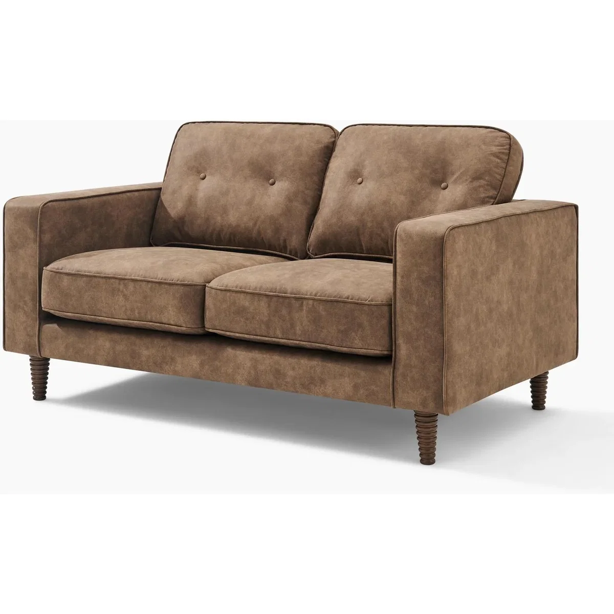 Jasper Faux Leather 2 Seater Sofa - Brown – image 7