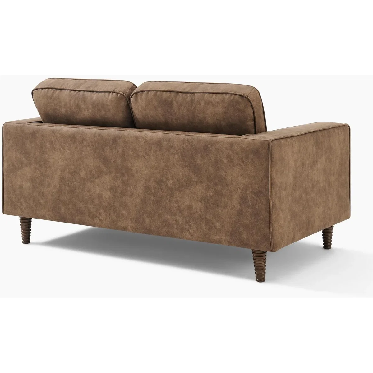 Jasper Faux Leather 2 Seater Sofa - Brown – image 8