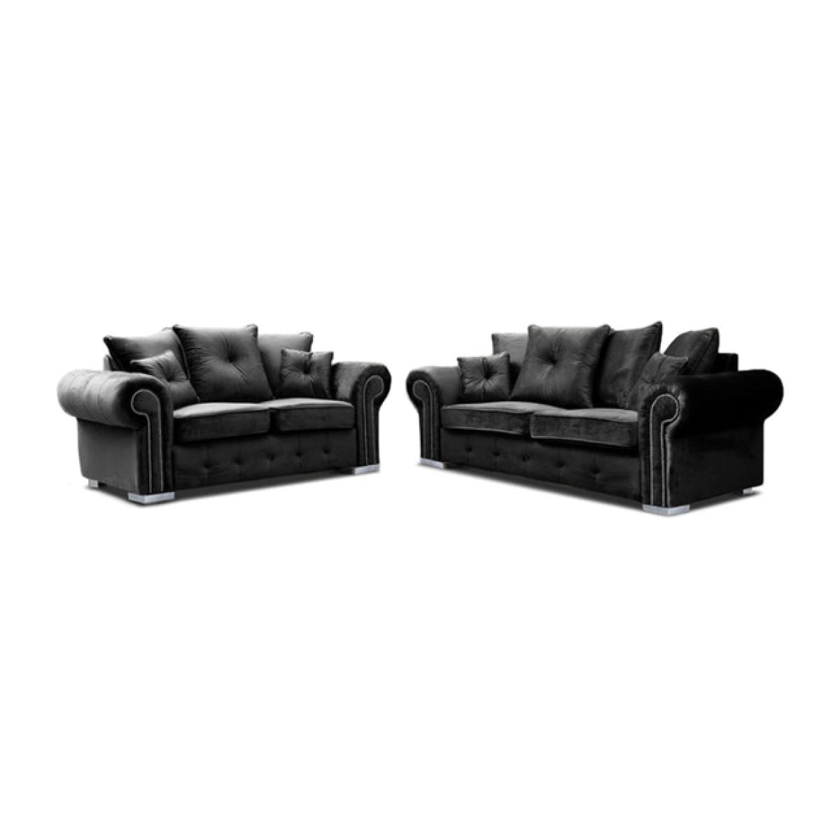 Optic Plush 3 plus 2 Sofa Set - Black