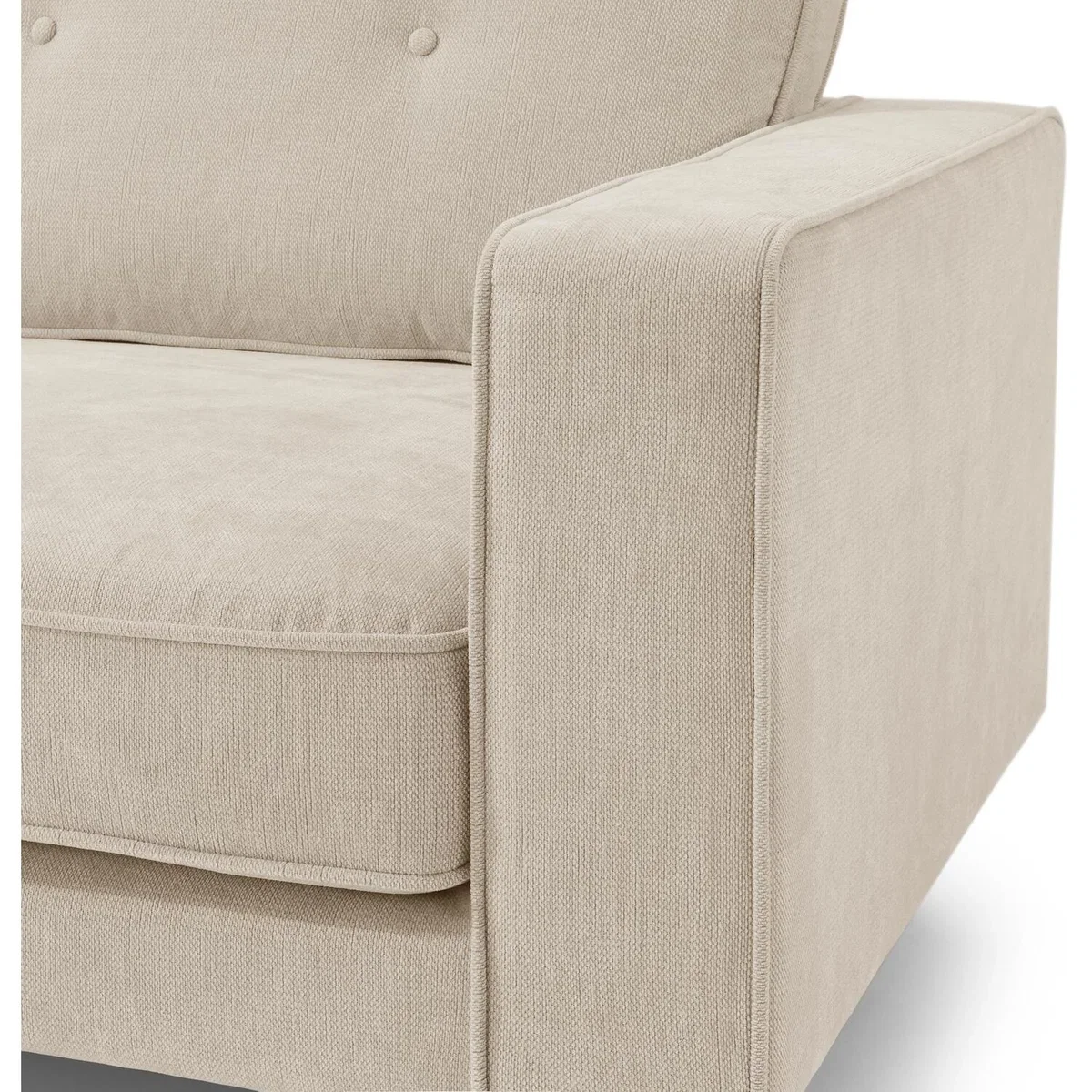 Jasper Linen-Look Fabric 3 Seater Sofa - Beige – image 5