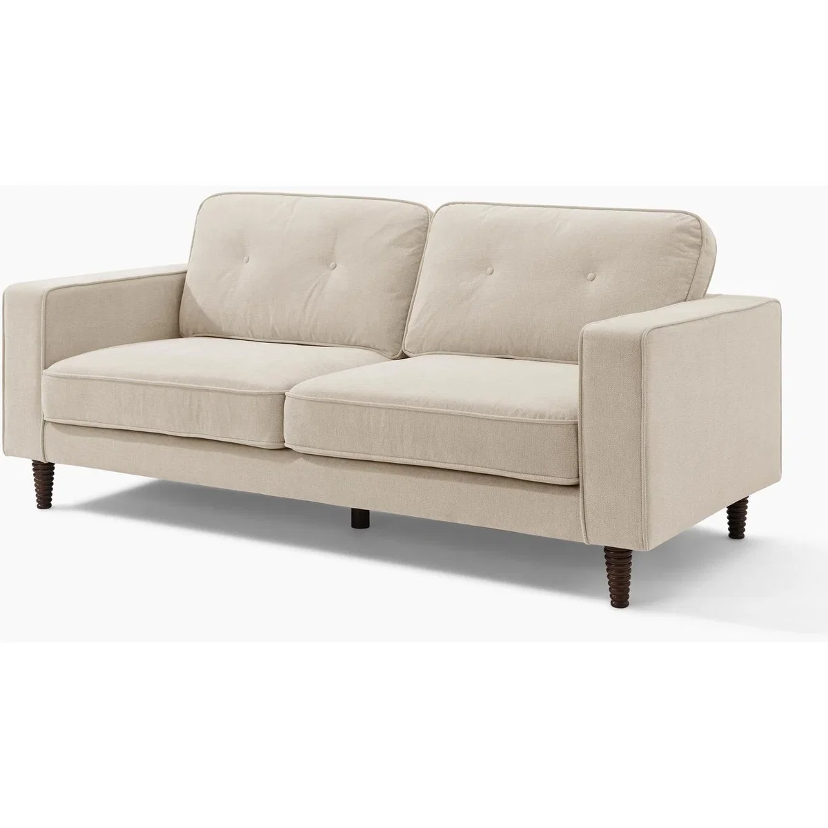 Jasper Linen-Look Fabric 3 Seater Sofa - Beige – image 8