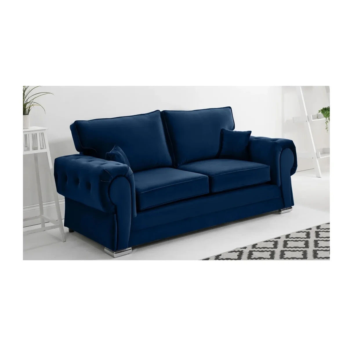 VERONA Plush Fabric 3 and 2 Seater Full Back Sofa – image 1