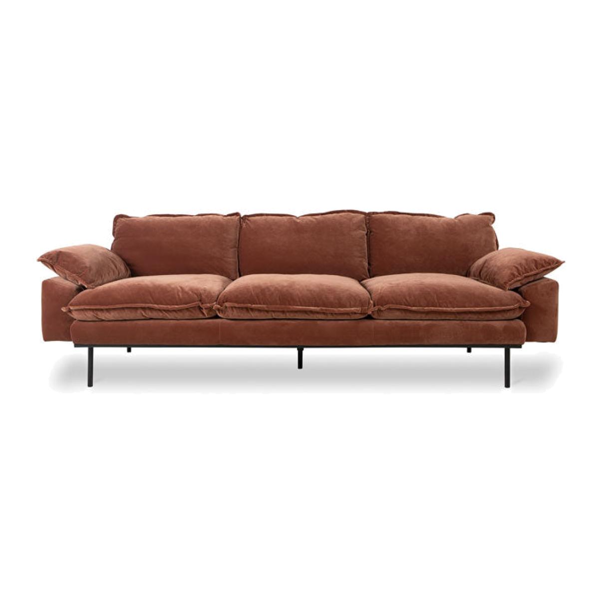 HKliving Retro 4-Seater Sofa in Magnolia Velvet - SECONDS – image 1