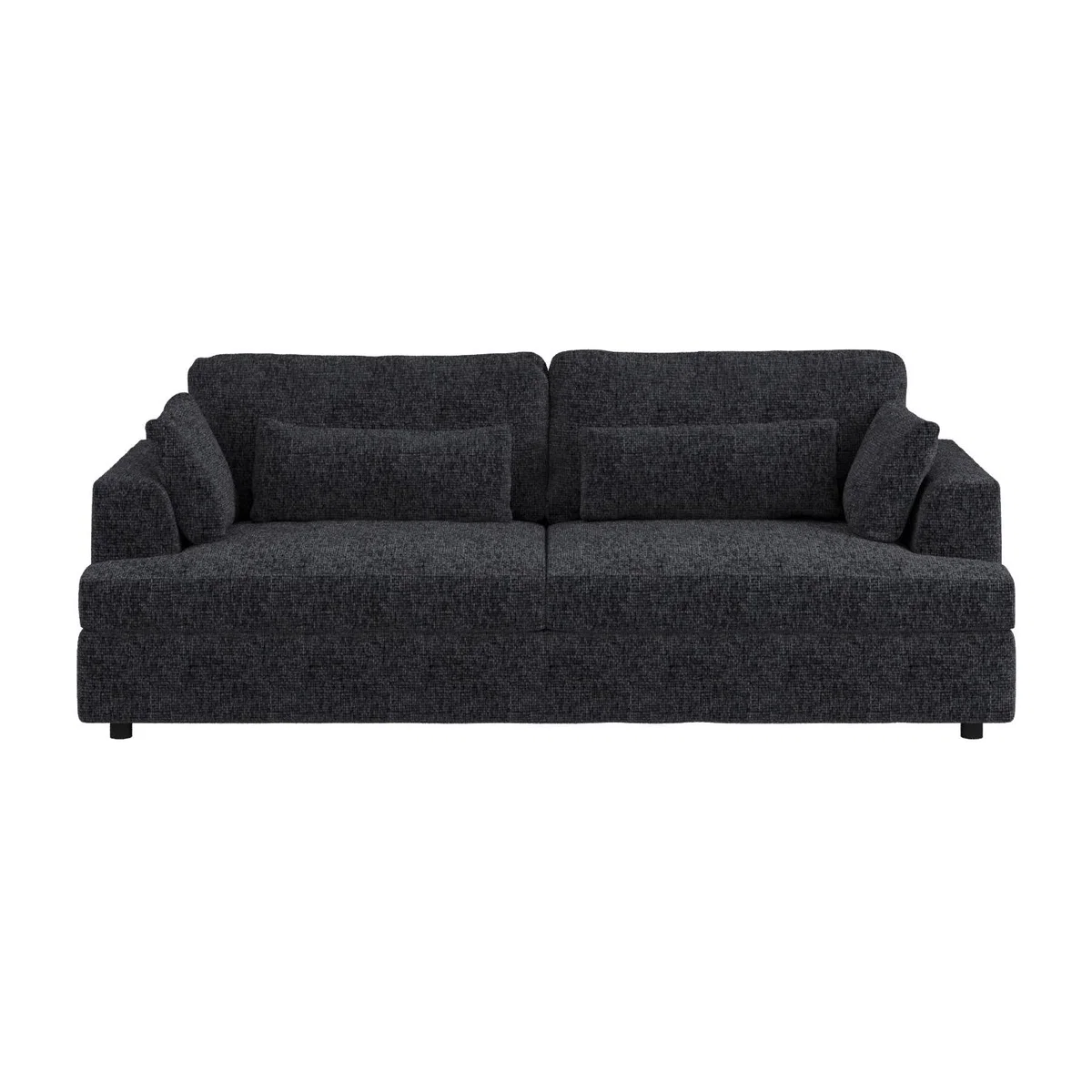 Drew 3 Seater Chenille Sofa - Charcoal - Charcoal
