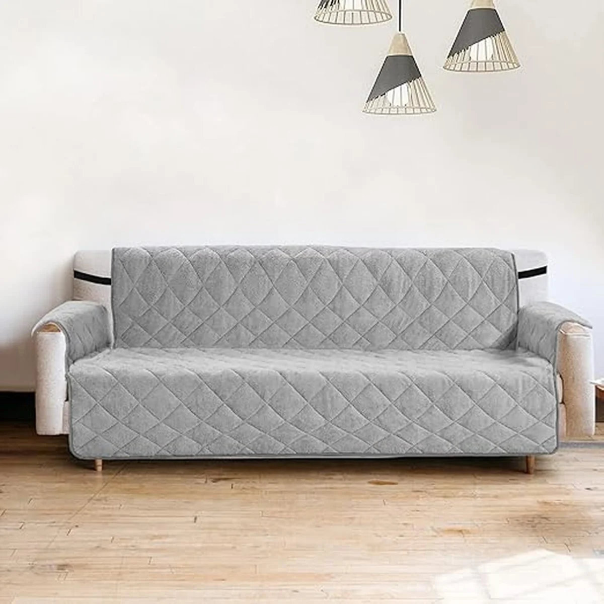 Snug Teddy Soft Sofa Protector - Silver / 3 Seater