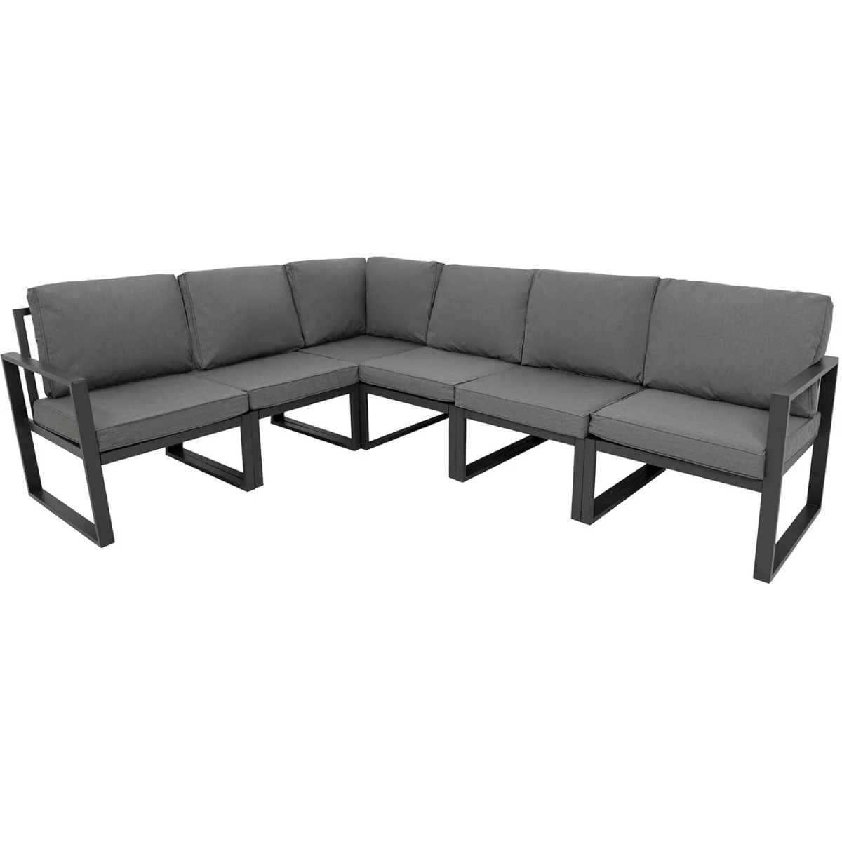 7 Seater Aluminium Sofa Set with Firepit - Grey – image 3