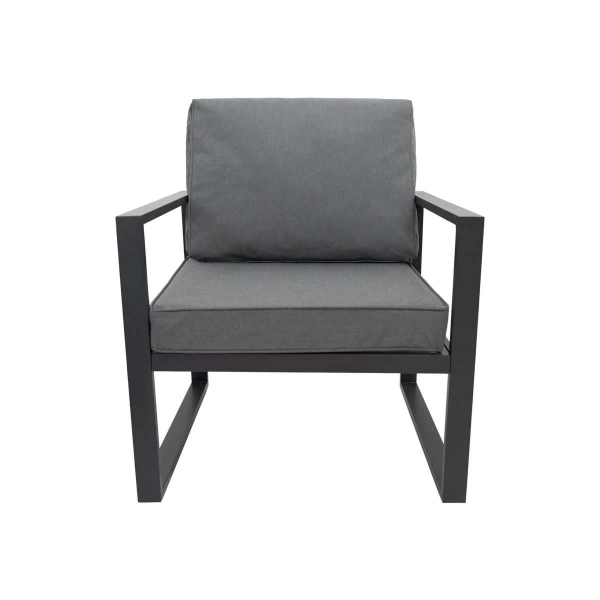7 Seater Aluminium Sofa Set with Firepit - Grey – image 1