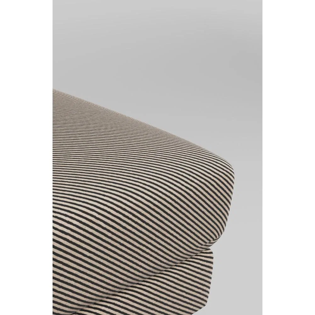 The Grace Foot Stool In Studio Stripe Velvet Sand & Black – image 2