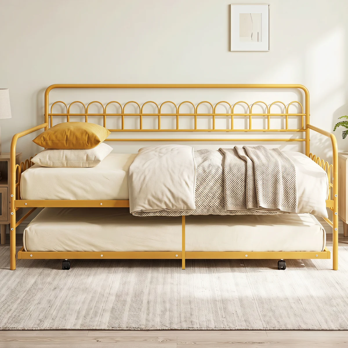 Metal Slats Sofa Bed - Gold – image 7