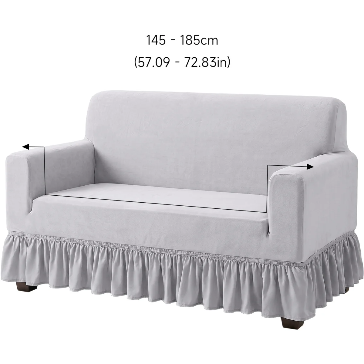 High Stretch Sofa Cover with Foam Rods - Light Grey / 145 - 185 cm / 24.5cm – image 2
