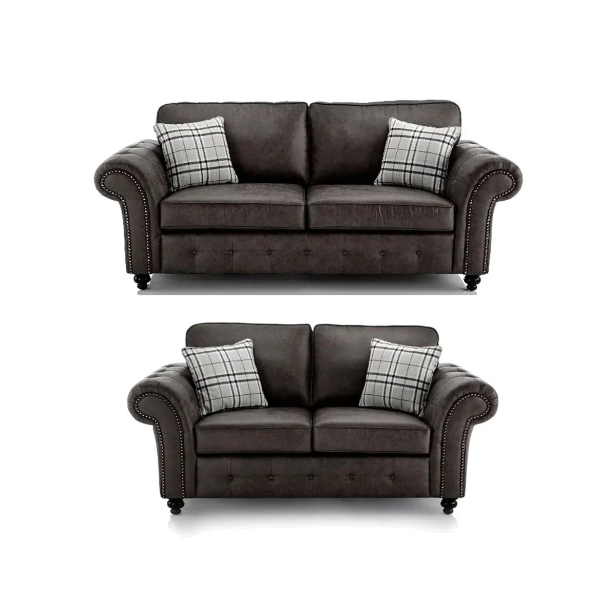 Chicago Oakland 3 and 2 Seater Sofa in TAN - BLACK