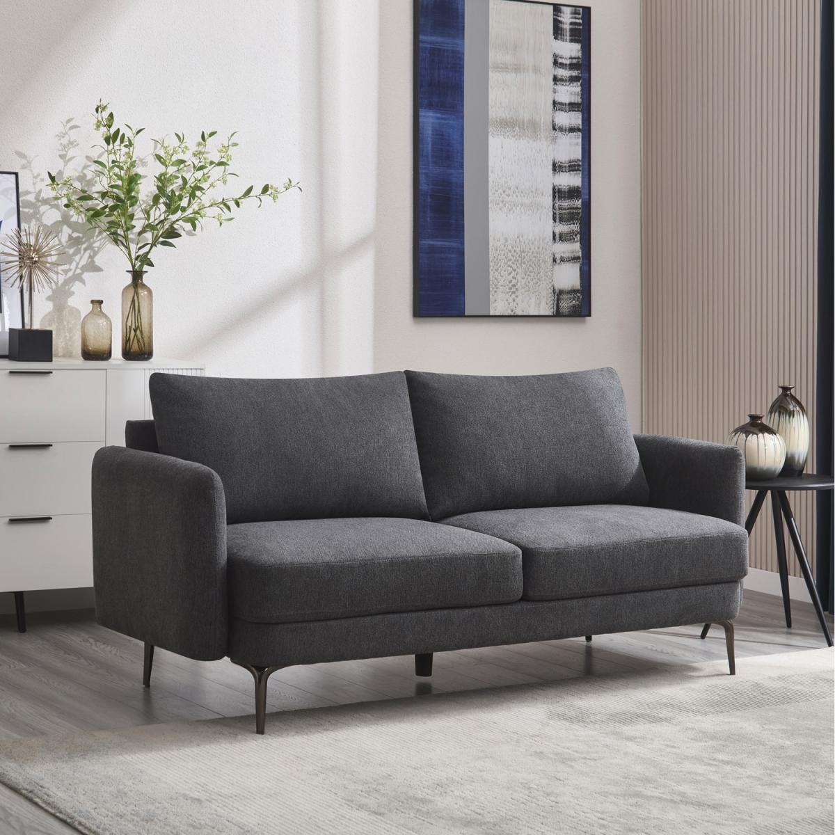 Sofia Modern Scandi Style Fabric Sofa - Charcoal