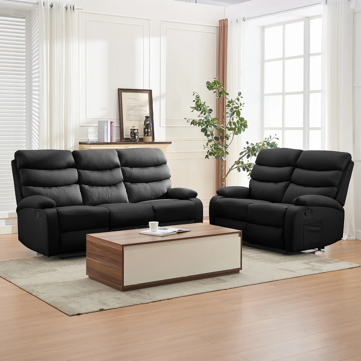 Blanca Recliner Sofa - Black – image 2