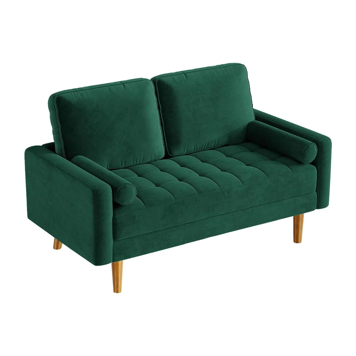 Velvet Sofa Mid Century Modern 2 Seater - Green