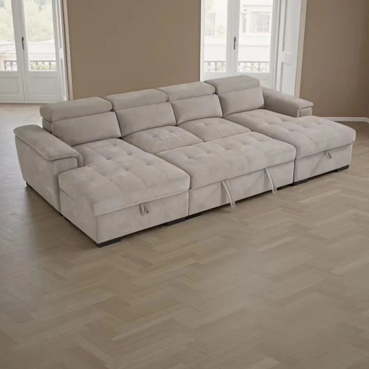 Beige Luxury Alaya U Shape Sofa Bed - Beige – image 2